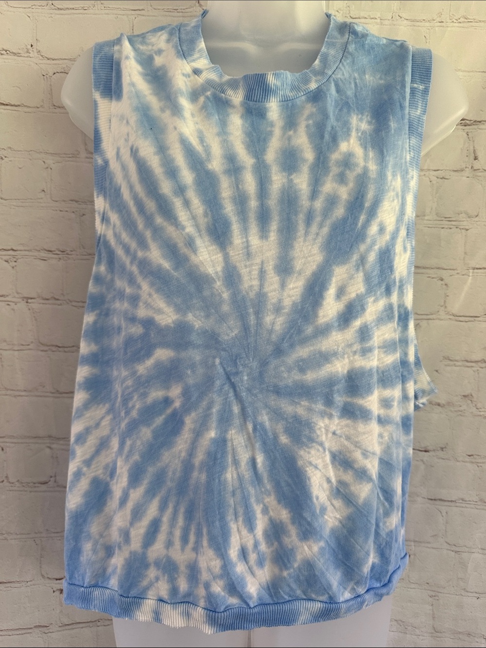 Free People Movement Blue Tie-Dye Sleeveless Tank Top oversized L